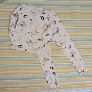 ⭐ Gymboree Winter Snow Print Knit Pajamas PJS Set Size 7